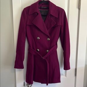 Via Spiga Women's Double-Breasted Burgundy Coat